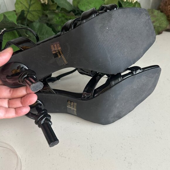 Fashion Nova Black Strappy Heeled Sandals Size 9 - Picture 7 of 8